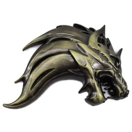 3D 3D Sticker Wolf Wolf Emblem Metal Left Right Easy to Apply Double Sided Tape (Bronze Right Facing)