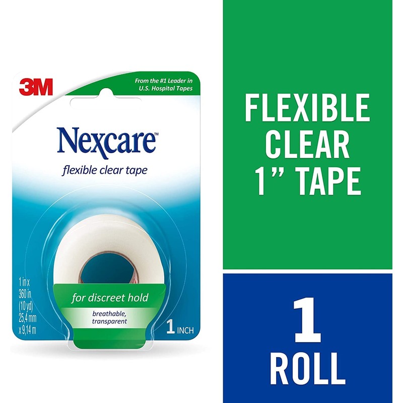 Nexcare Flexible Clear Tape 1 Inch 10 Yards
