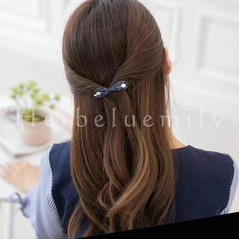 Herbeluemily Barrette, Secure, Small, Bijou Ribbon, Hair Clip, Stylish, Adult,