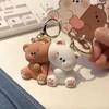 Cute Couple Keychain, 2PCS Mini Kawaii Cartoon Statue Bears Panda