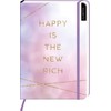 myNOTES Notizbuch A5: Happy is the new rich: Notebook medium,