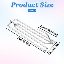 150Pcs Stainless Steel Curtain Pleat Hooks, Drapery Clasp and Pin, Pinch Pleat Shower Curtain, Traverse Pleater, 4 End Curtain Hangers for Window, Door, Bathroom