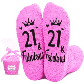 HAPPYPOP 21st Year Old Birthday Gifts for Women - Socks for 21 Year Olds, Best Gifts for 21 Year Old Woman