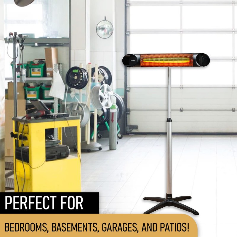 Veito Adjustable Tripod Stand for Infrared Heaters - Heavy-Duty &