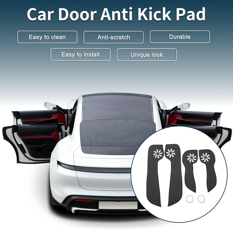 X AUTOHAUX Leather Car Door Anti Kick Pad Sticker for