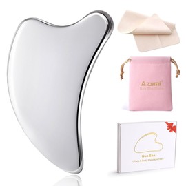 Azymi Gua Sha, Large Guasha Facial Tools Scraping Massager for Skin Firming & Anti-wrinkle, Body SPA-Acupuncture Therapy-Trigger Point Treatment with Velvet Pouch & Gift Box
