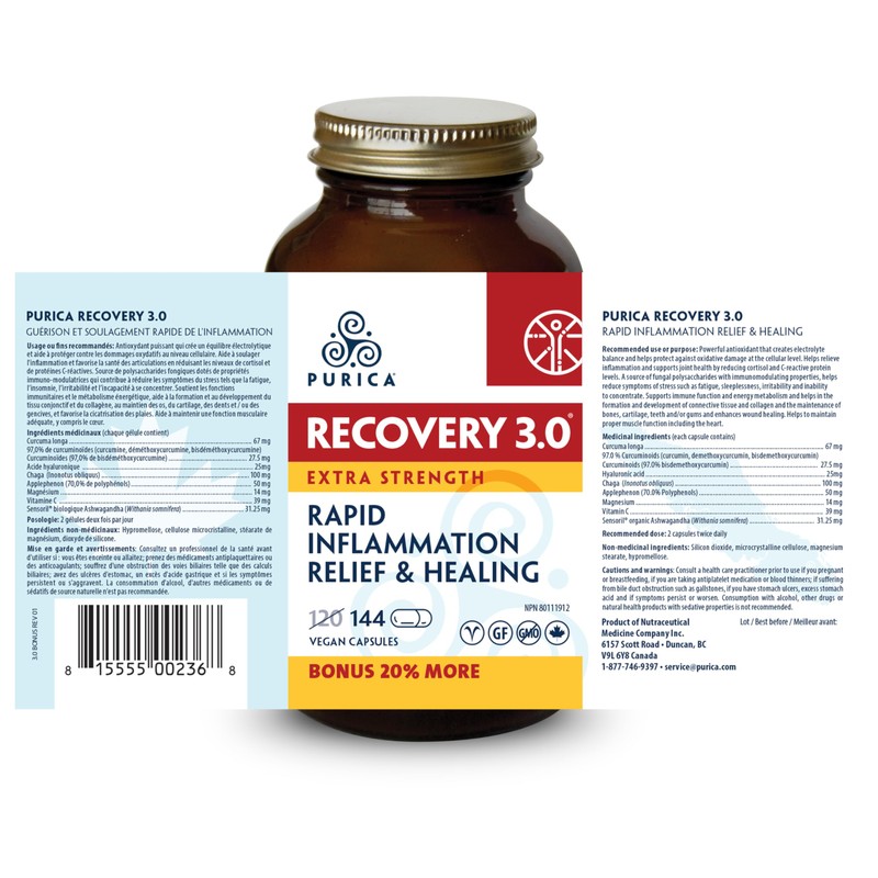 PURICA - Recovery 3.0 Extra Strength - Rapid Inflammation Relief