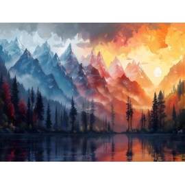 BYGFHLYW 5D Diamond Painting Kits for Adults, Sunset Landscape Diamond Art Kits for Adults Beginner, DIY Full Drill Diamond Dot Gem Painting for Home Wall Decor 12x16inch