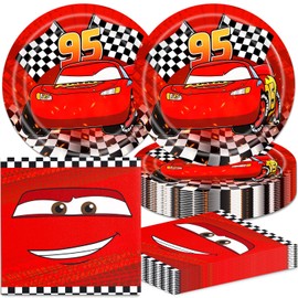 40Pack cars Party Supplies include 20 plates and 20 napkins for cars Party Decoration (Multicolor20)