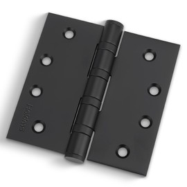 Haidms 304 Stainless Steel Matte Black 4'' Door Hinges for Exterior Doors Ball Bearing Door Hinges 4in x 4in with Square Corners, Heavy-Duty, 6PACK