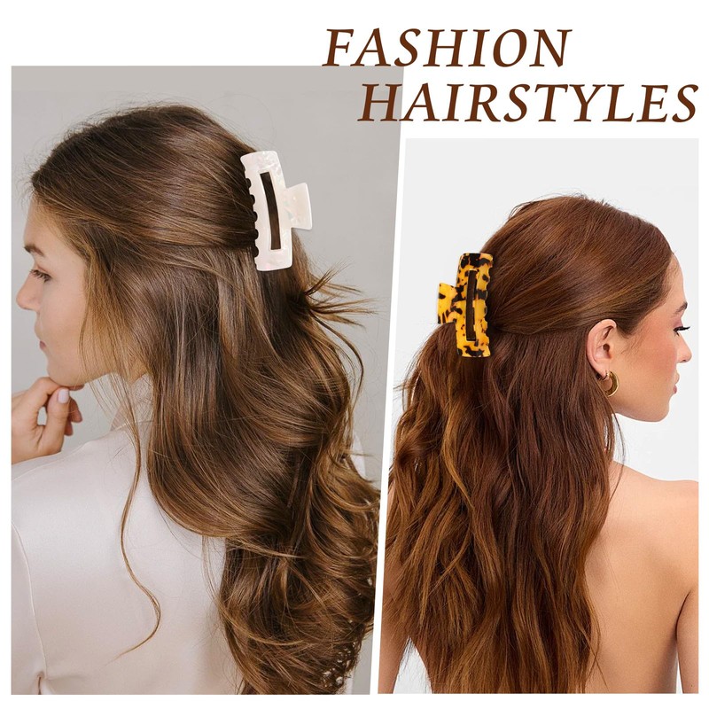 kaiolbly 4Pcs Tortoise Hair Claw Clips, Acetate Hair Claw Clip