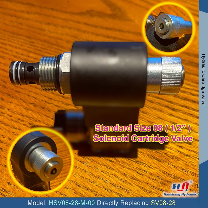 Solenoid Cartridge Valve, Normally-Closed Two-Way Two-Position Bi-Directional Hydraulic Solenoid Valve