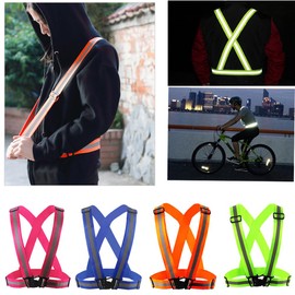 Comidox Reflective Vest with Hi Vis Bands, Fully Adjustable & Multi-Purpose: Running, Cycling, Motorcycle Safety, Dog Walking - High Visibility Neon Green 1PCS