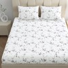 LINENWALAS 100% Cotton Percale Double Size Fitted Sheet Only, Printed