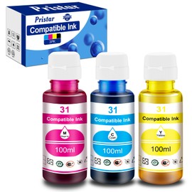 Pristar Compatible with HP 31 32XL Ink Bottle Set Replacement for HP Smart Tank Ink Refill 5101 5000 6001 7301 7602 7001 5102 Plus 651 551 455 457 450, 100 ML for 31 Color Ink Refill Bottles, 3 Pack