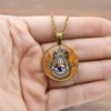 CQHODFYA Hamsa Hand Necklace for Men Women with Pendant, Hand