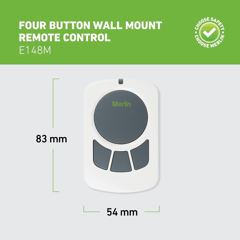 Merlin E148M Four Button Wireless Wall Mount Garage Remote Control