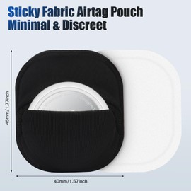 for Airtag Holder Sticky Pouch, 4 Pack Hidden & Protective Sleeve for Luggage, Adhesive Fabric Mount Sticker compatiable with Air Tag for Suitcase, TV Remote, Baggage & Kids (4 Pack)