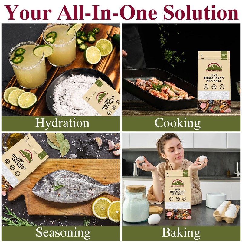 Himalayan Chef Sea Salt, All-Natural Fine Grain, 48-ounce sea Salt