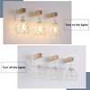 Farmhouse Vanity Light for Bathroom, 3-Light White Wood Bathroom Vanity