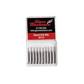 Glass Mechanix 10pc Drill Bits Tapered Carbide Auto Glass Windshield Rock Chip Resin Repair Kit, Extra Long Life, Made in USA