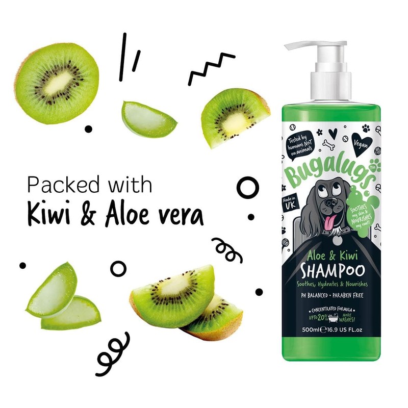 Bugalugs Aloe & Kiwi Dog Shampoo - Long Lasting Freshness