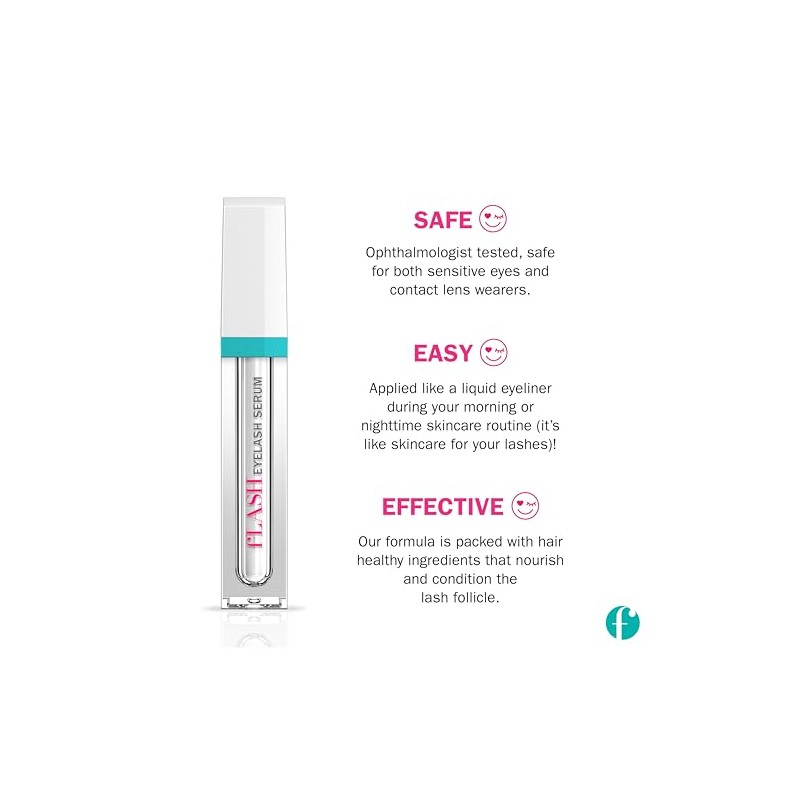 fLASH Eyelash Serum Mini for Long, Curled Lashes - Enhances