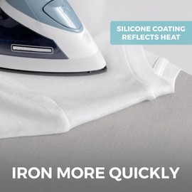HOME GENIE - Funda para tabla de planchar, revestimiento de silicona, acolchado resistente a la quemadura, borde elástico, resistente para planchar, tablas estándar, correa de cierre de gancho y