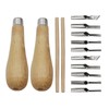 Set of 2 Cutting Stamp Carving Tools with 5 Blades,