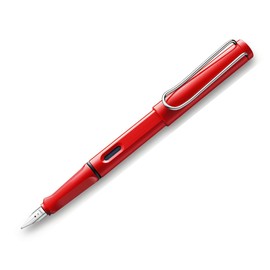 Lamy Safari Red Fountain Pen with Medium Nib & Storage Bag