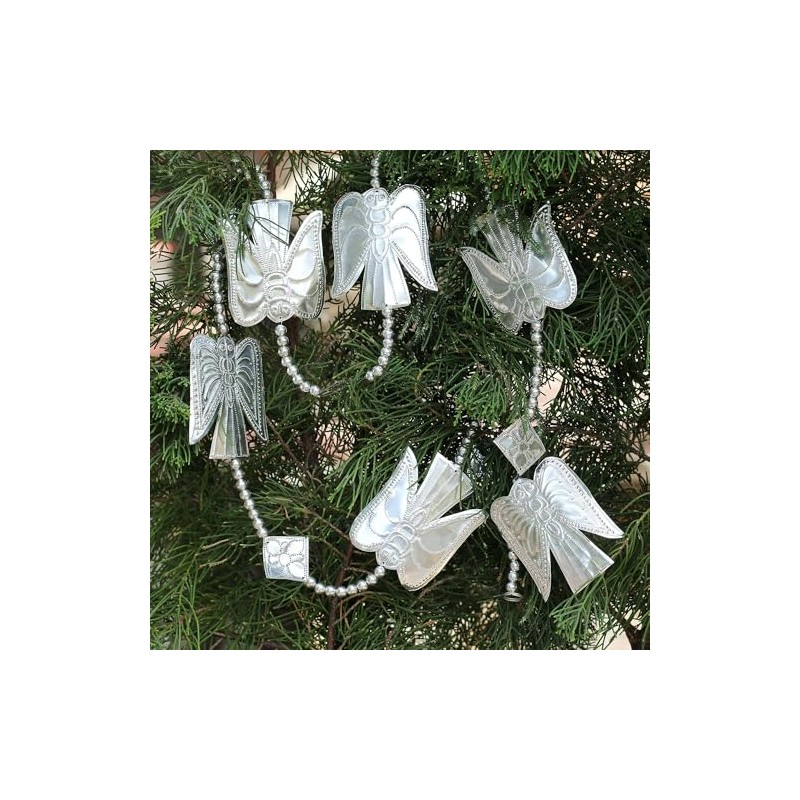 NOVICA Artisan Handmade Aluminum Ornament Garlands Angel Set of 3