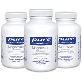 Pure Encapsulation Magnesium Glycinate 90 capsules (3 bottles, 3 units, 90 tablets) / 퓨어인캡슐레이션 마그네슘 글리시네이트 MagnesiumGlycinate 90캡슐3통, 3개, 90정