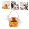 Levemolo Handwoven Flower Basket with Handle Small Woven Gift Basket