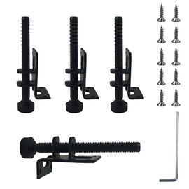 Runseaway 4Pcs 4" H Adjustable Furniture Leveling Feet, L Shaped Leveler Legs, Heavy Duty Adjustable Furniture Levelers for Workbench, Cabinet, Wardrobe, Shelving Units(Black)
