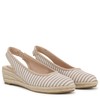 LifeStride Womens Kayden Wedge Sandal Tan/White Stripe 8.5 M