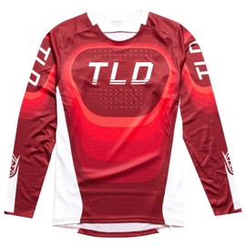 Troy Lee Designs Long Sleeve Sprint Adult Mountain Bike BMX Jersey, Reverb Race Red, Large