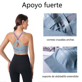 3 piezas Brasieres Deportivos Mujer para Pilates,Sujetador Deportivo con Cruzados Tirantes, Recortada Tank Tops con Copas Acolchadas extraíbles,Soporte de Alto Impacto,Para Hacer Yoga,Correr,Fitness
