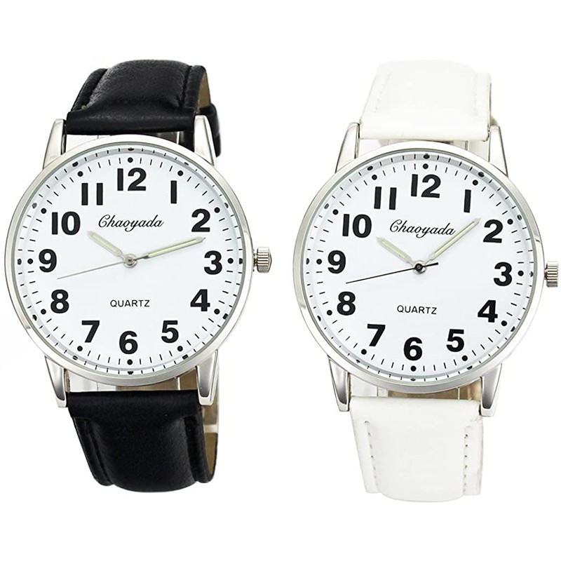 Men Women Casual Simple Black White Leather Deals Large Numbers