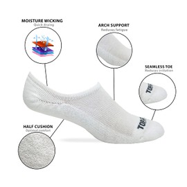 Top Flite Mens Ultra Dri No Show Cushion Sock 2 Pair Pack, Khaki, Large
