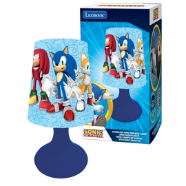 Lexibook, Knuckles, Tails Hedgehog, Sonic mini bedside lamp and wireless nightlight, MLT10SN, Blue