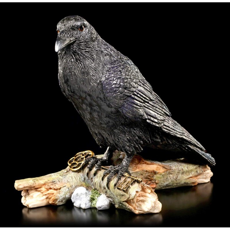 Birsppy FVLFIL Black Raven Figurine with Key - The Raven