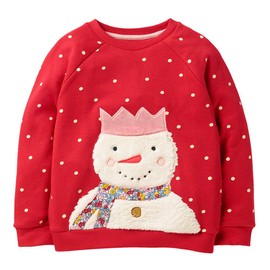 EULLA Little Girl Crewneck Sweatshirts Cotton Casual Spring Autumn Pull on Red Snowman Top Long Sleeve Shirts Outfits