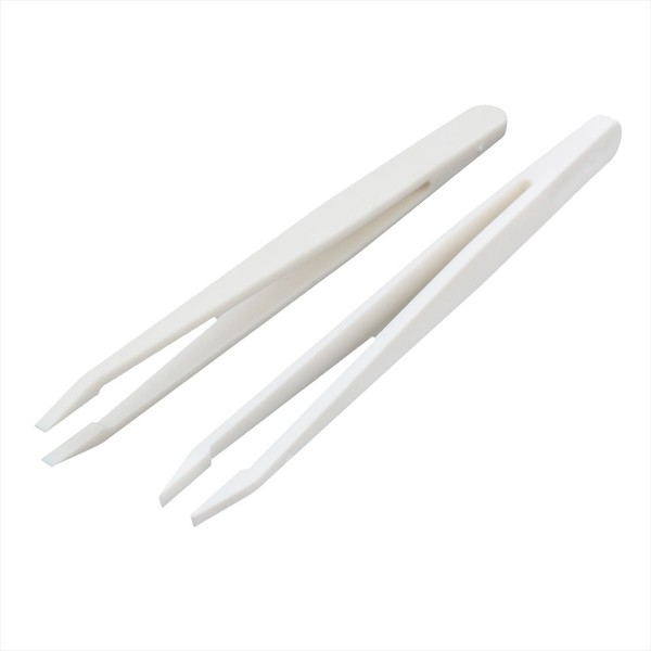 sourcing map 2 Stück Plastik antistatisch staubfrei 3mm 0.12" Pinzette