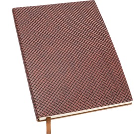 Global Printed Products Textured High End Journal Notebook: 5"x8", 192 Pages (96 Sheets), Lined Ruled Writing Notebook (Dark Brown)