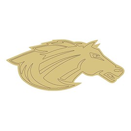 Mustang Design by Lines Cutout Unfinished Wood Animal Decor Mascot Coloring Book Door Hanger Everyday MDF Shape Canvas Style 2 Art 1 (18")