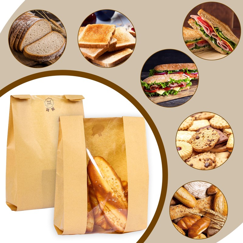 Moretoes Sourdough Paper Bread Bags, 100 Packs Bread Bags for