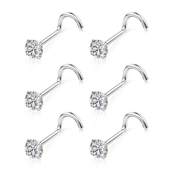 Chriscoco 6-Piece Nose Piercing G23 Titanium Nose Piercing Plug L