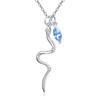 PRAYMOS Snake Pendant Chains 925 Sterling Silver Gothic Necklace Zirconia