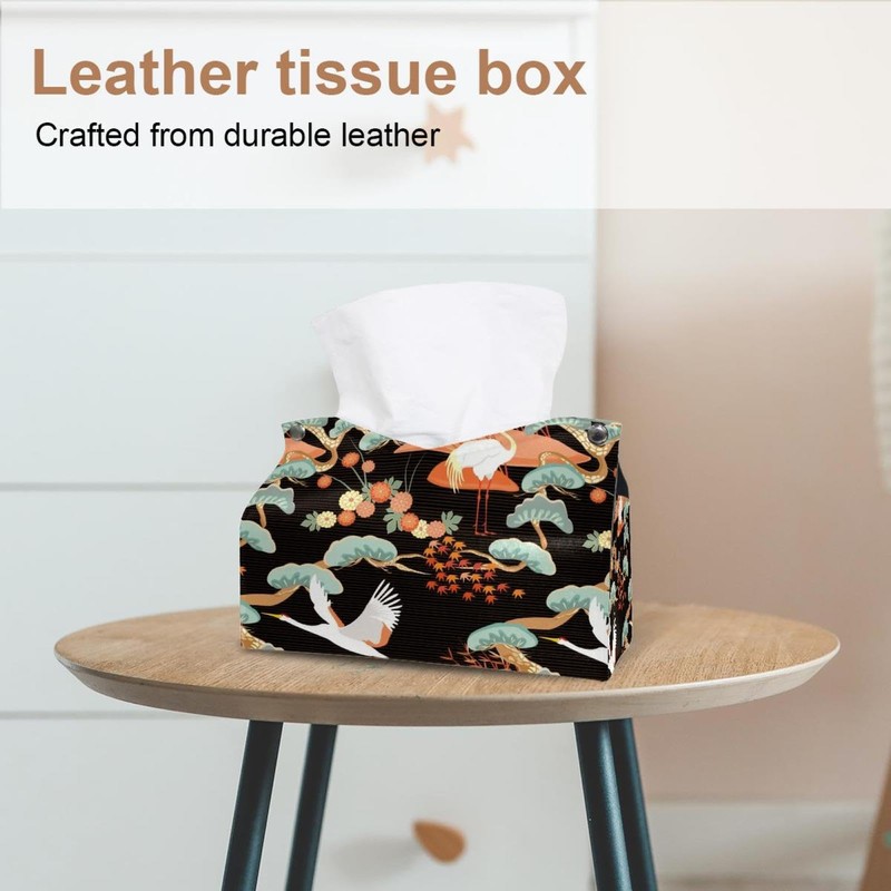 2 Pack Tissue Box Cover Holder, Retro Animal Rooster Rectangle