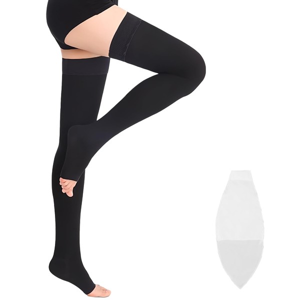 20-30 mmHg Medizinische Kompressionsstrümpfe Damen Herren Klasse 2,Oberschenkel Kompressionssocken,Abgestufte Unterstützung